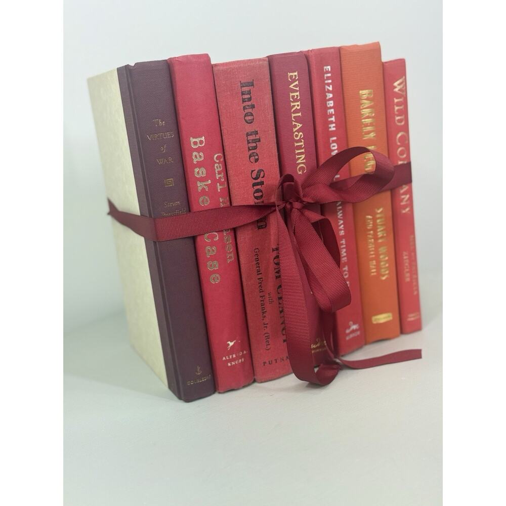 Lot of 7 Antique Vintage Books for Staging/Set/Interior Design Red